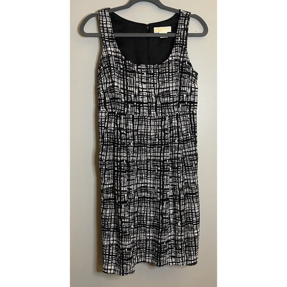 Michael Kors Womens Sheath Wool Blend Tweed Dress Size 4 Black and White - Picture 1 of 6